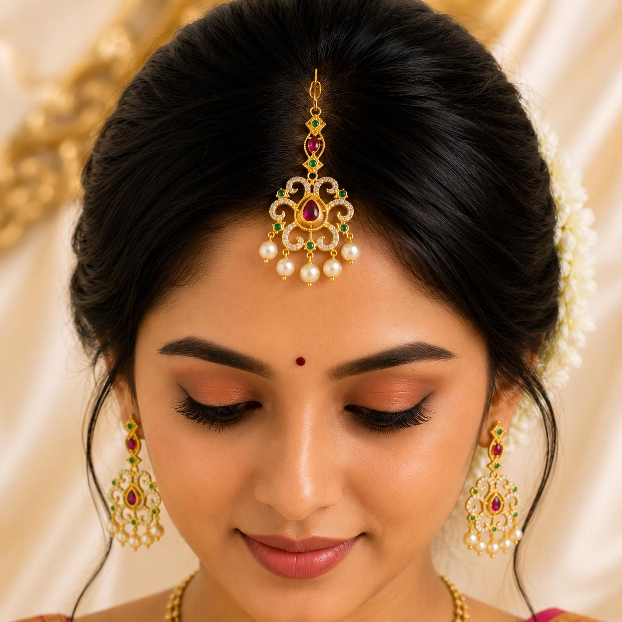 Crystal Bloom Maang Tikka