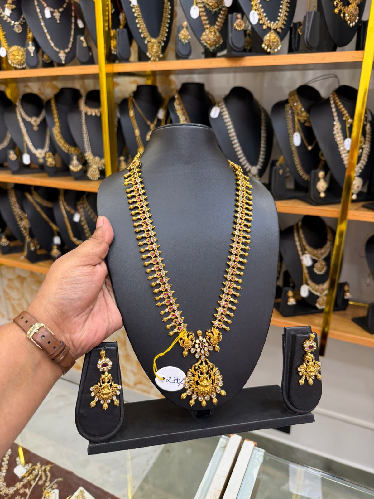 Ruby with Lakshmi haram