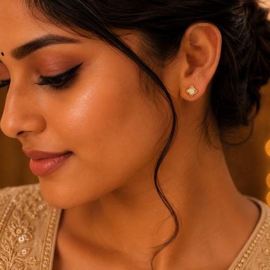 Floral Diamond Stud
