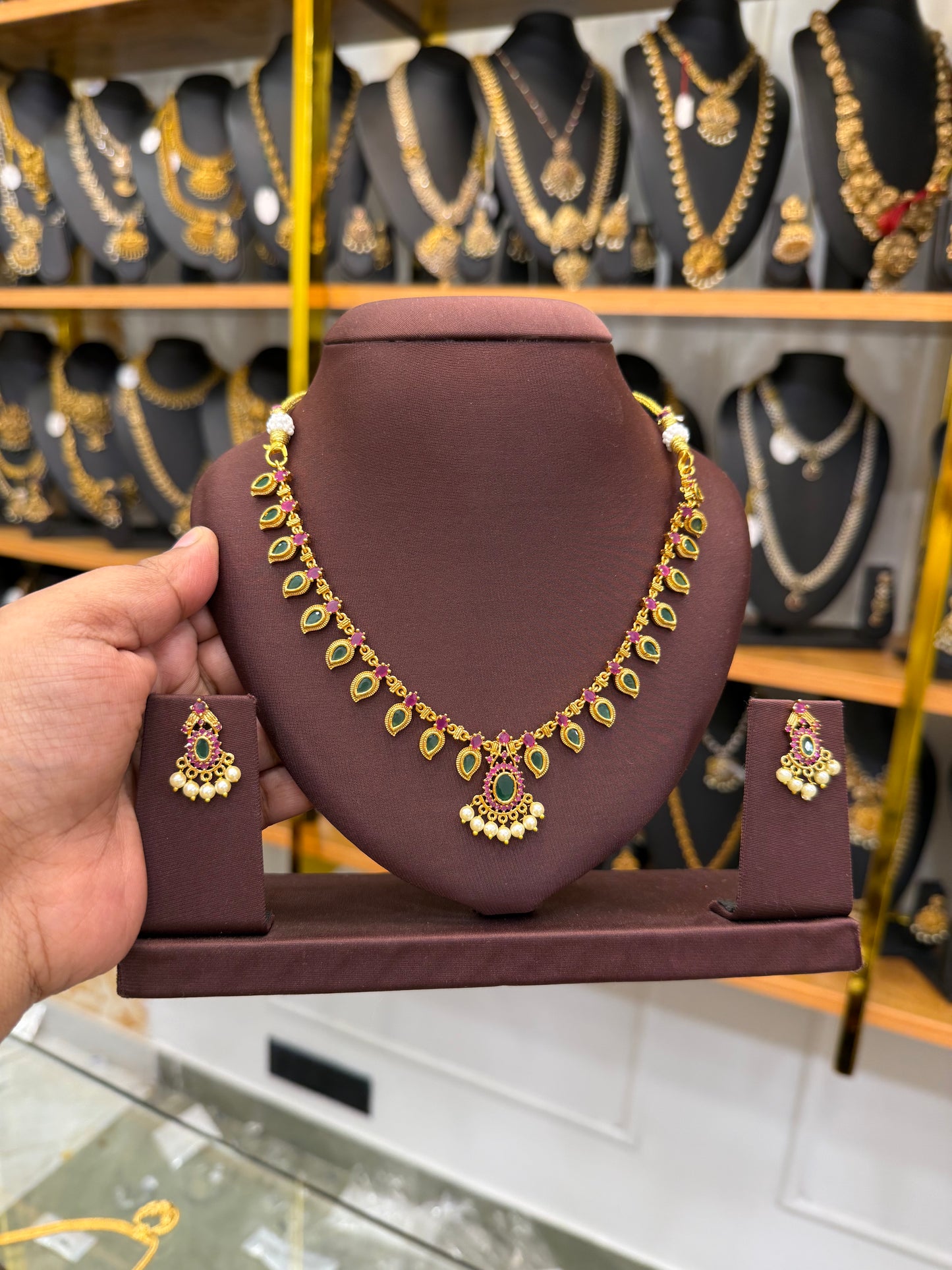 Kerala style palakka necklace