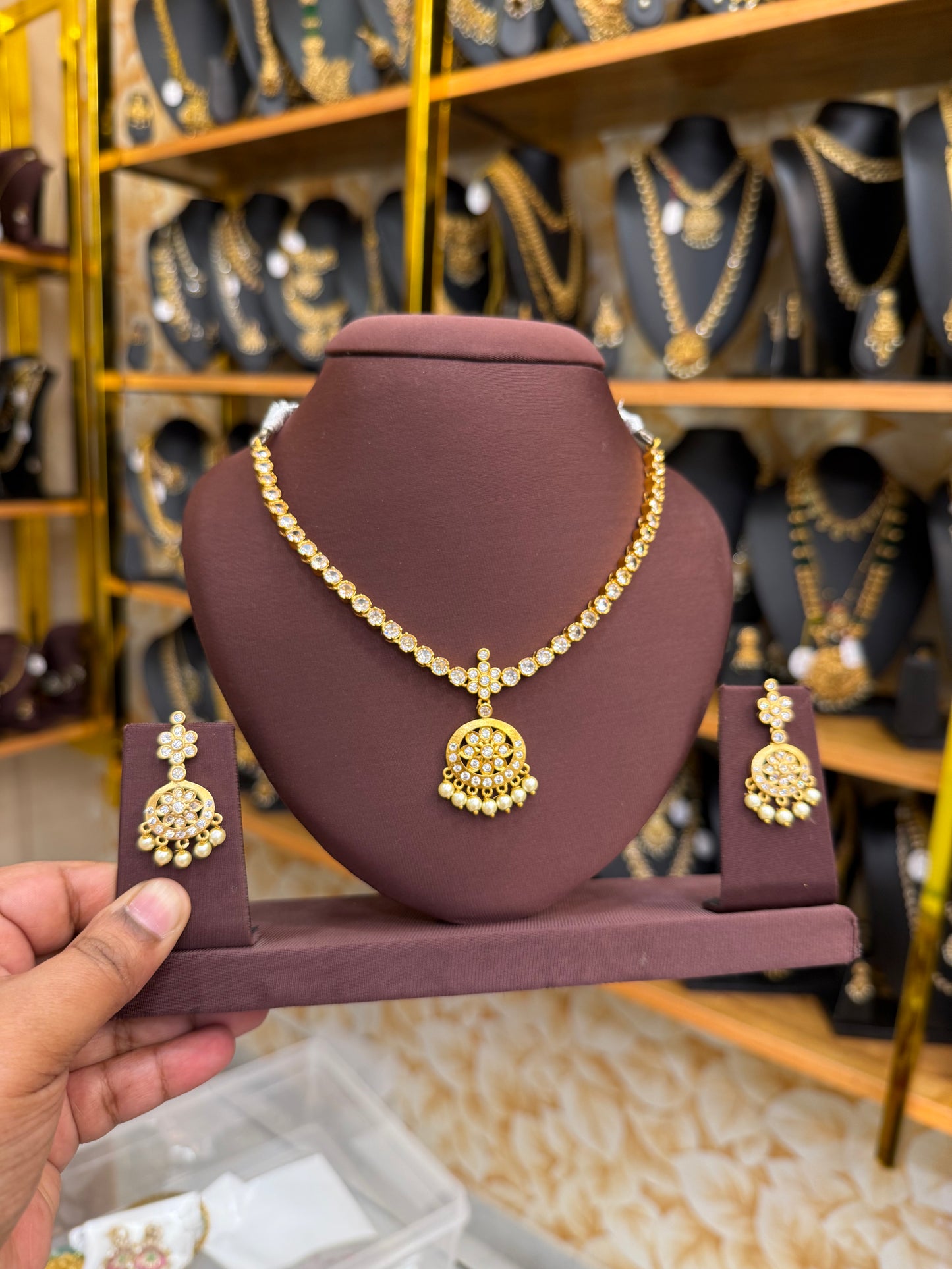 Traditional white stone attigai model