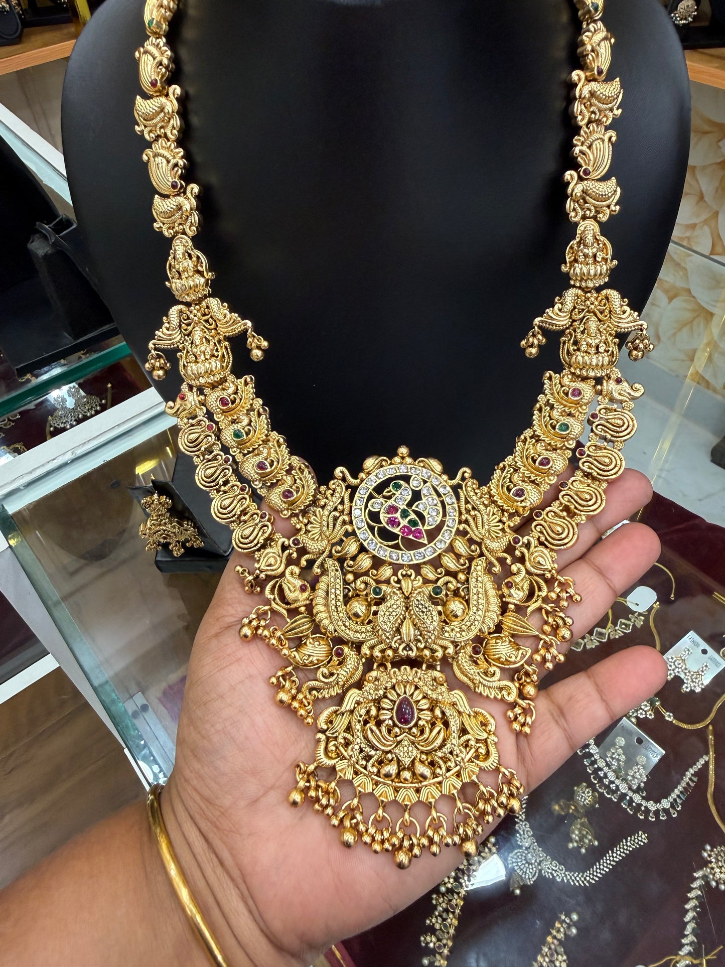 2 layer Peacock Lakshmi haram