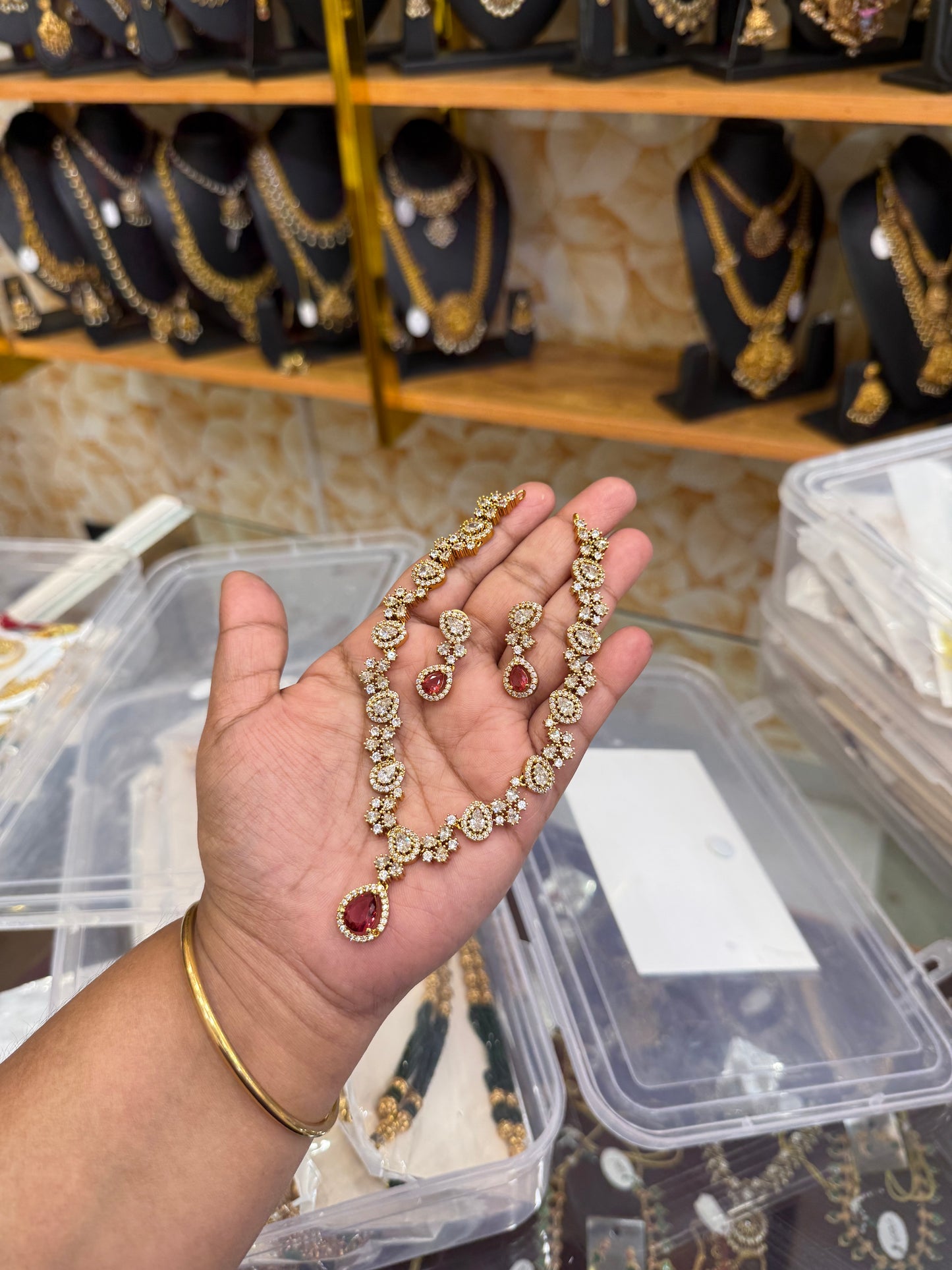 Ruby Pearl drop necklace