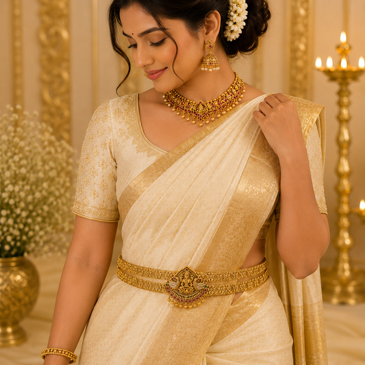 Elegant Lakshmi Pendant Hipbelt