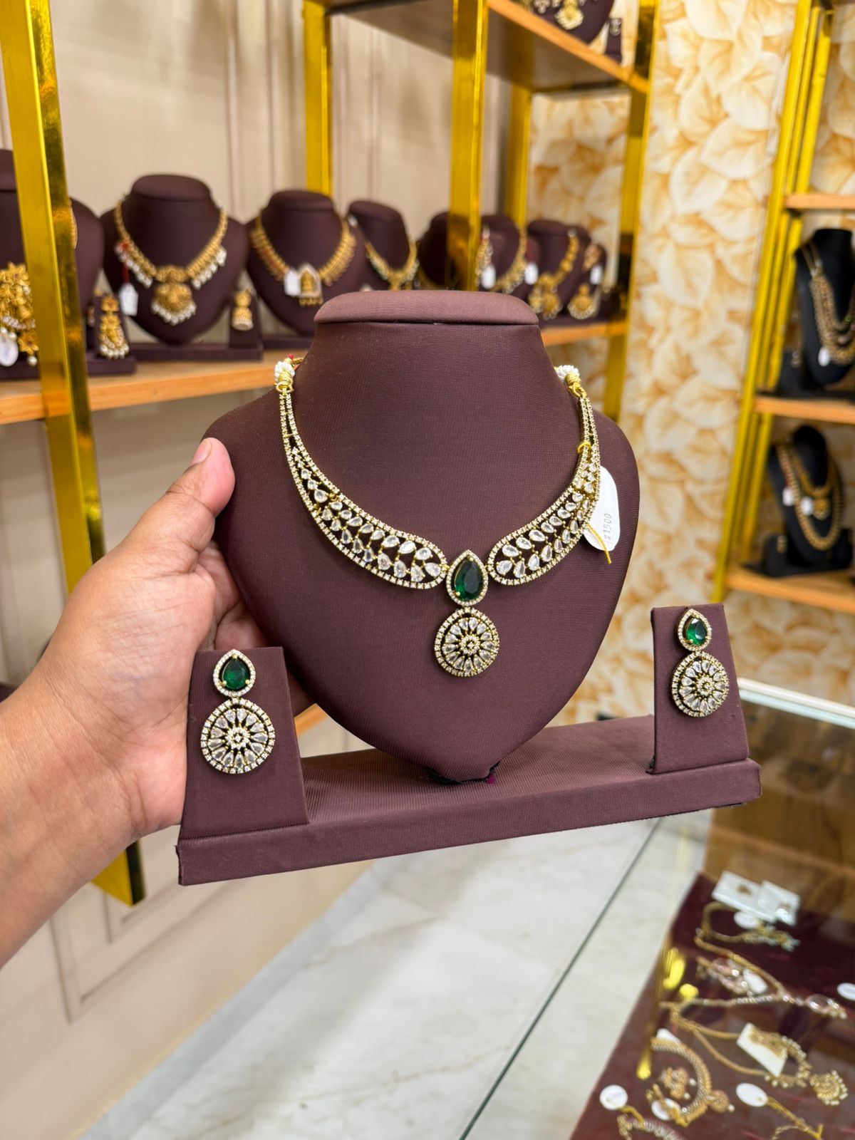 Traditional Kundan Choker Necklace with Earrings – Display Set