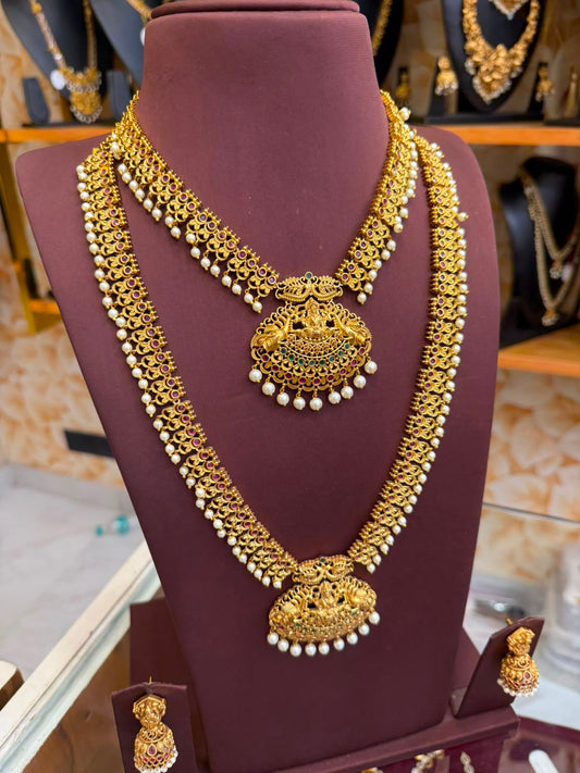 Pearls with Lakshmi combo set