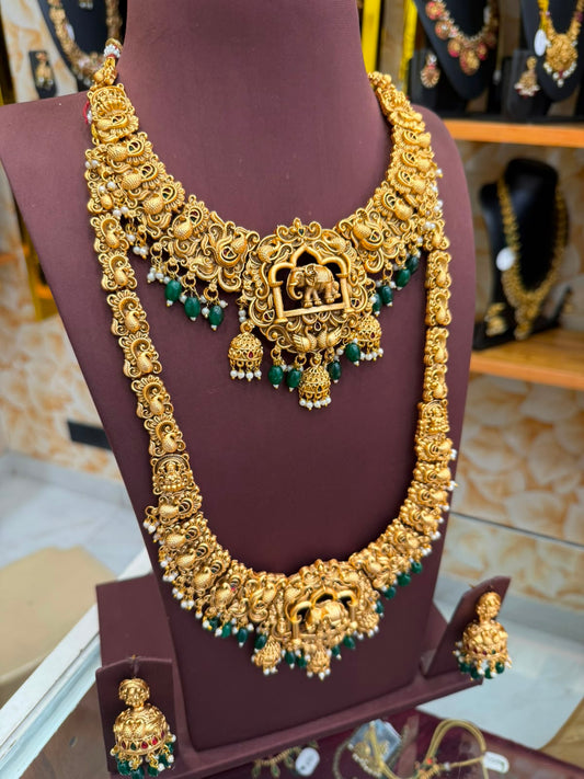 Gorgeous Green Beads Jumka Style Combo Set