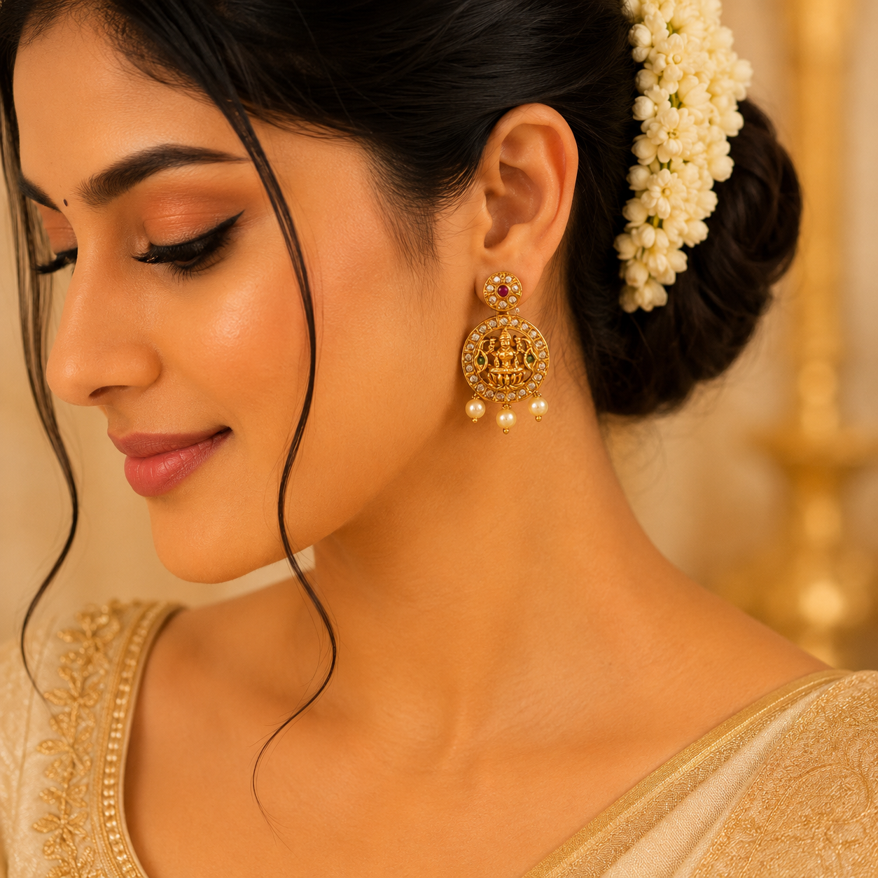 Round Lakshmi Earings