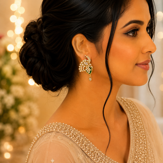 Emerald Peacock Earrings