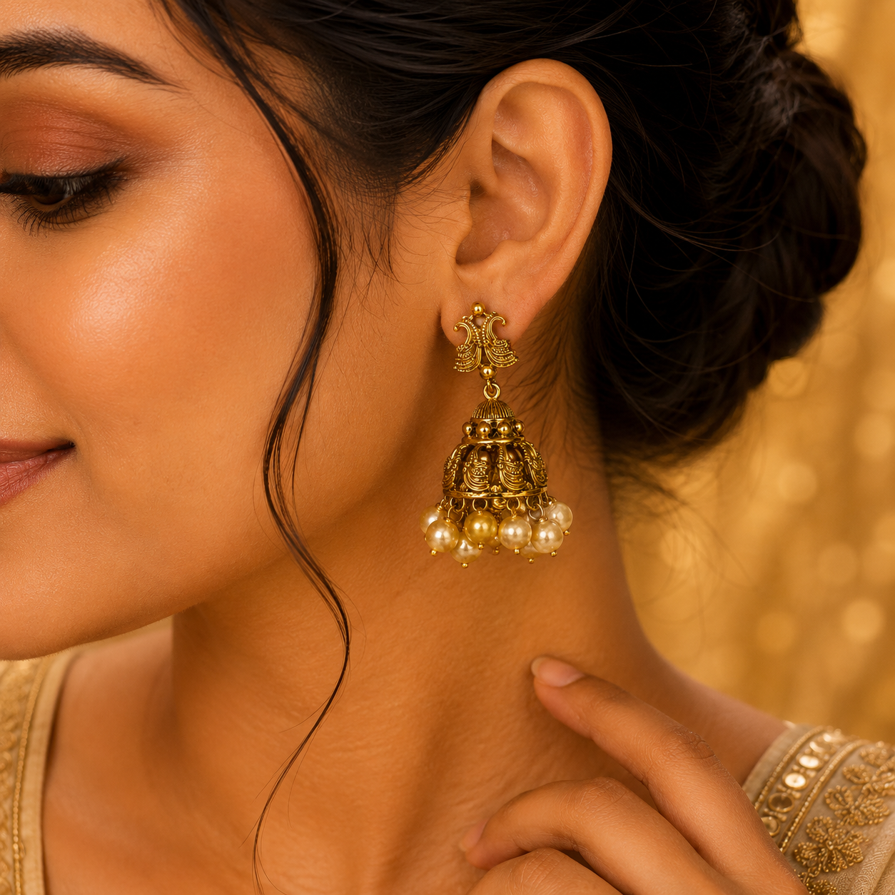 Antique Pearls Jumka