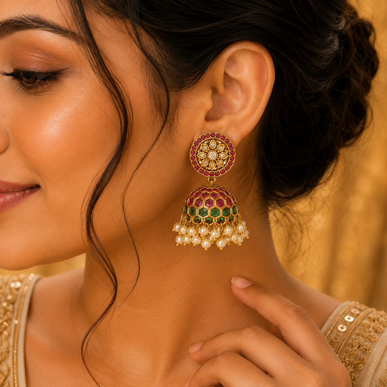 Premium Kemp Pearls Jumka