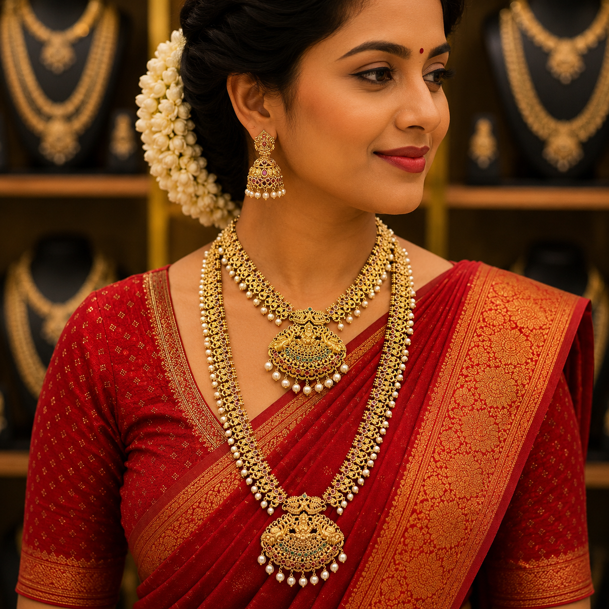 Pearls with Lakshmi combo set