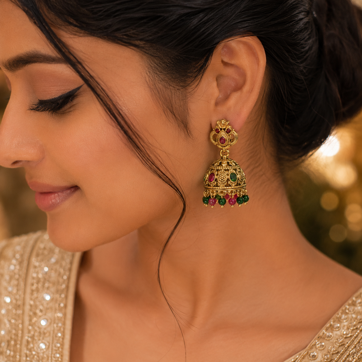 Red & Green Non Idol Jumka
