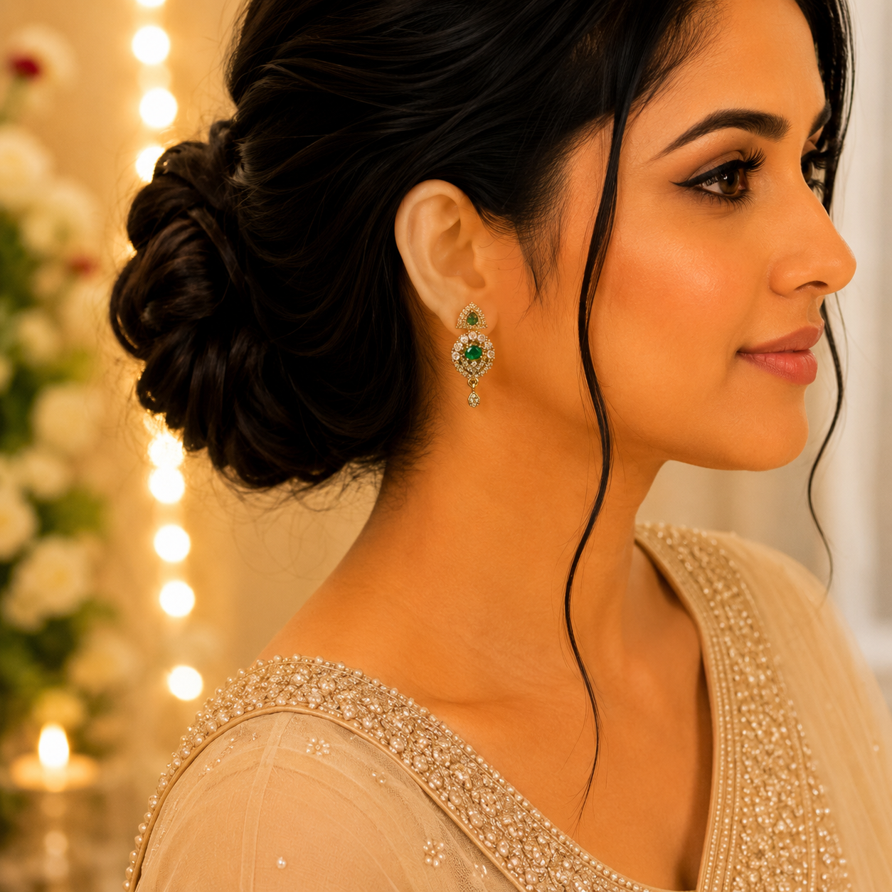 Emerald Stone Earrings