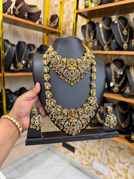 Gorgeous Lakshmi stone bridal combo set