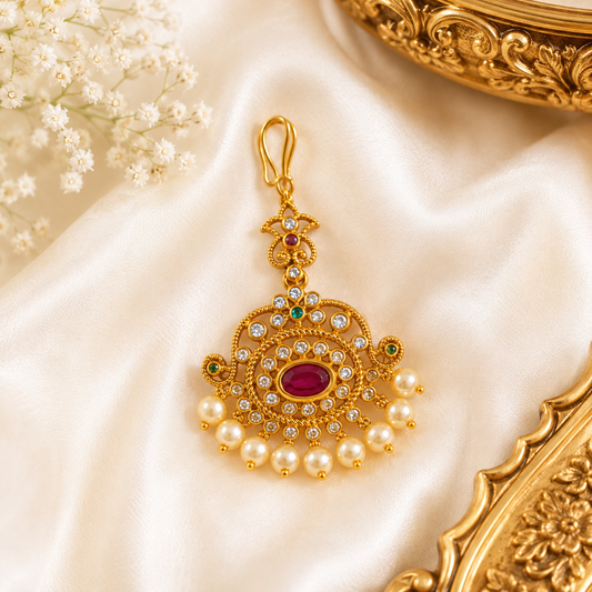 Ruby Stone Maang Tikka