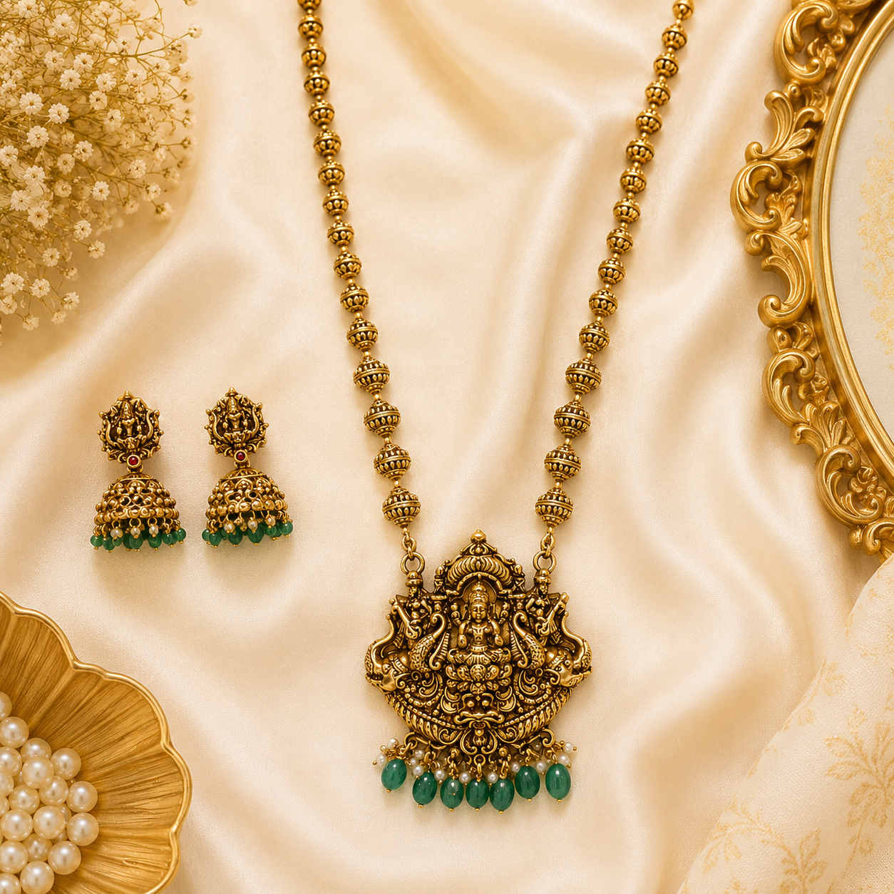 3D Lakshmi Muthu Mala with jumka