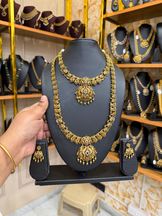 Elegant peacock gold replica combo set