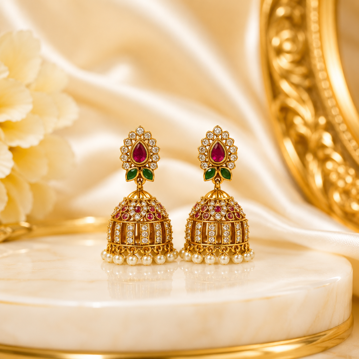 Sharvani Stone Jumka