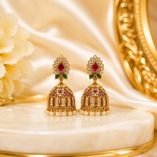 Sharvani Stone Jumka