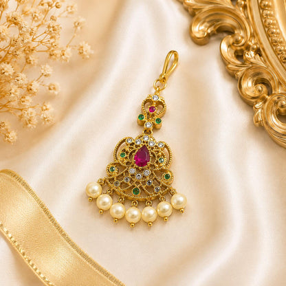 Pearl Stone Maang Tikka