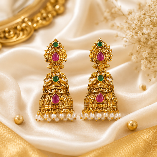 White Pearls Jumka