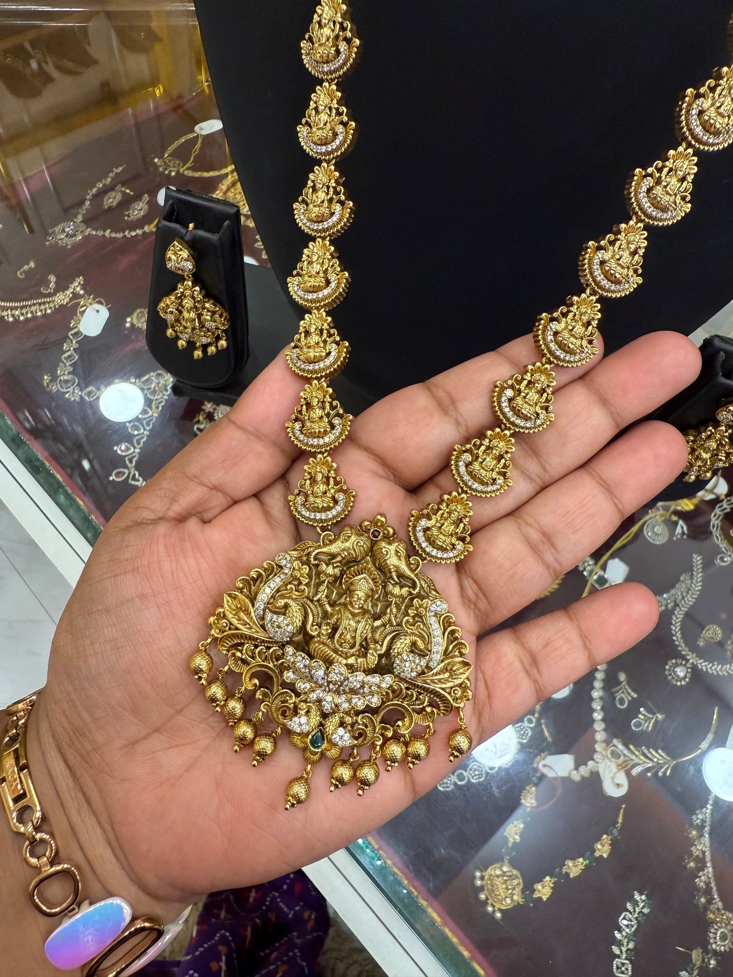 Antique Lakshmi stone haram