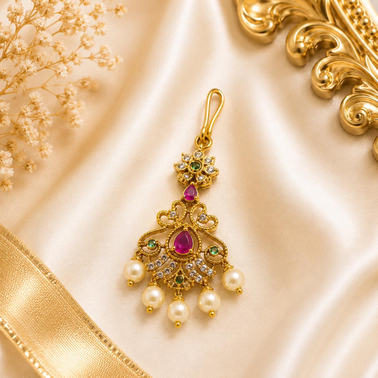 Crystal Bloom Maang Tikka
