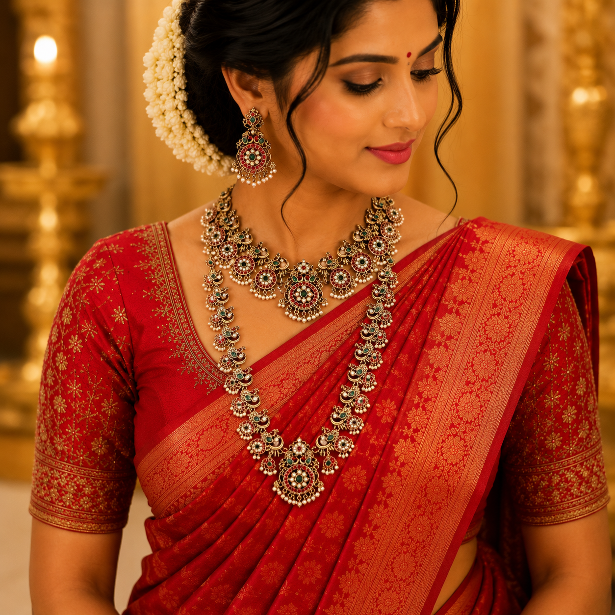 Antique Peacock Bridal Combo Set