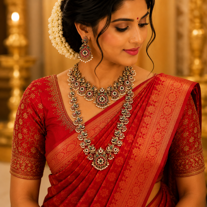 Antique Peacock Bridal Combo Set