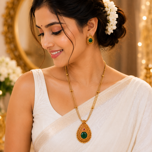 Emerald Radiance Pendant Chain