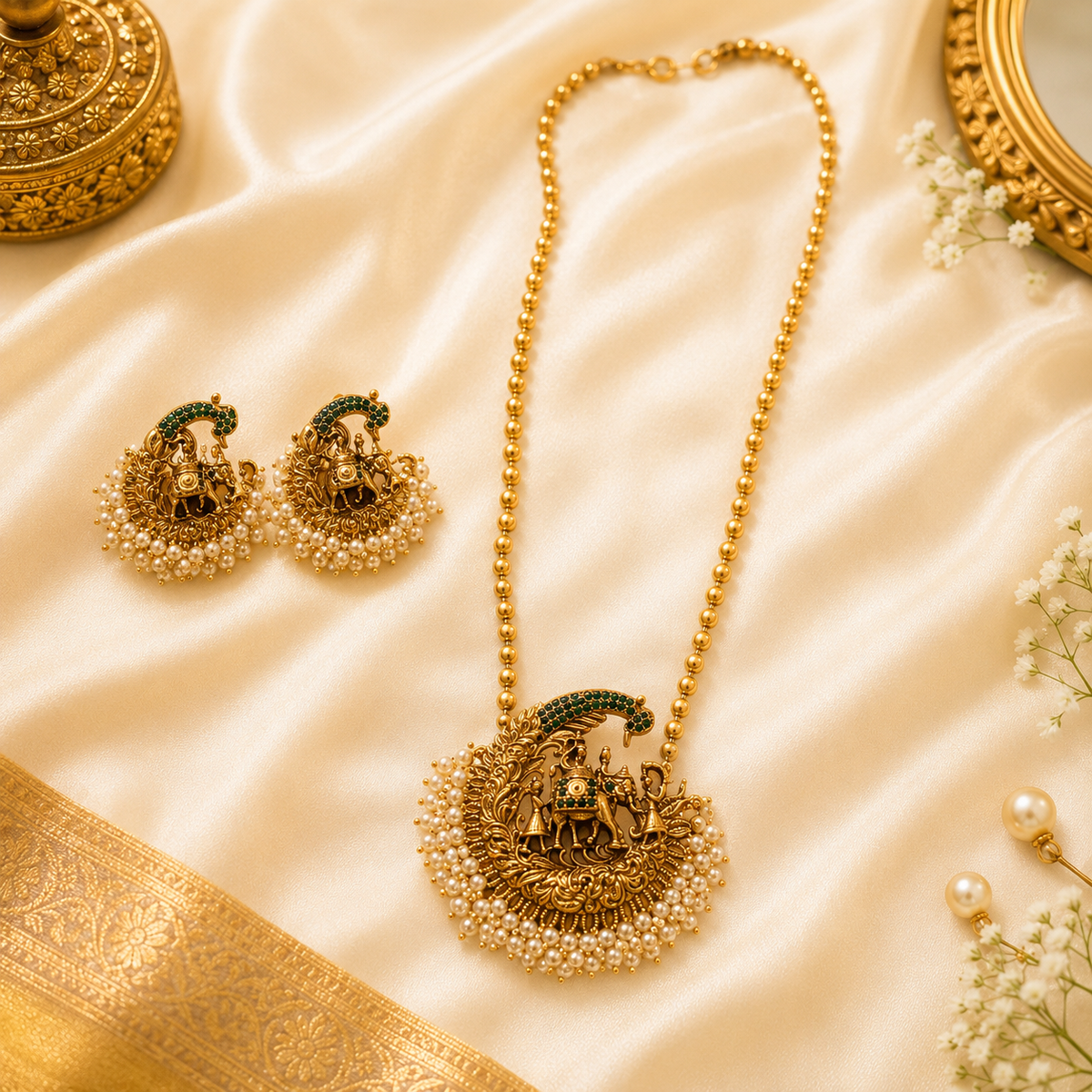 Aaranya Peacock Pearls Muthu Mala