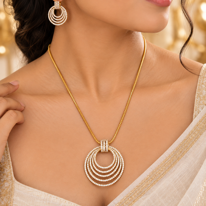 Aarna Crystal AD Stone Pendant Haram