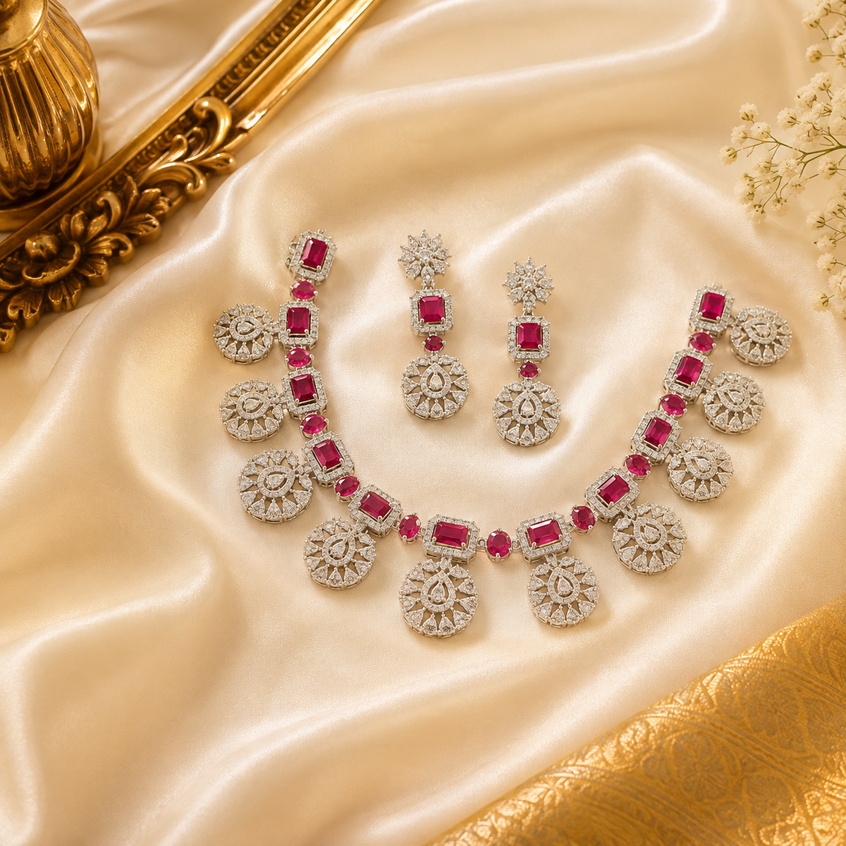 Anvika AD Ruby Necklace