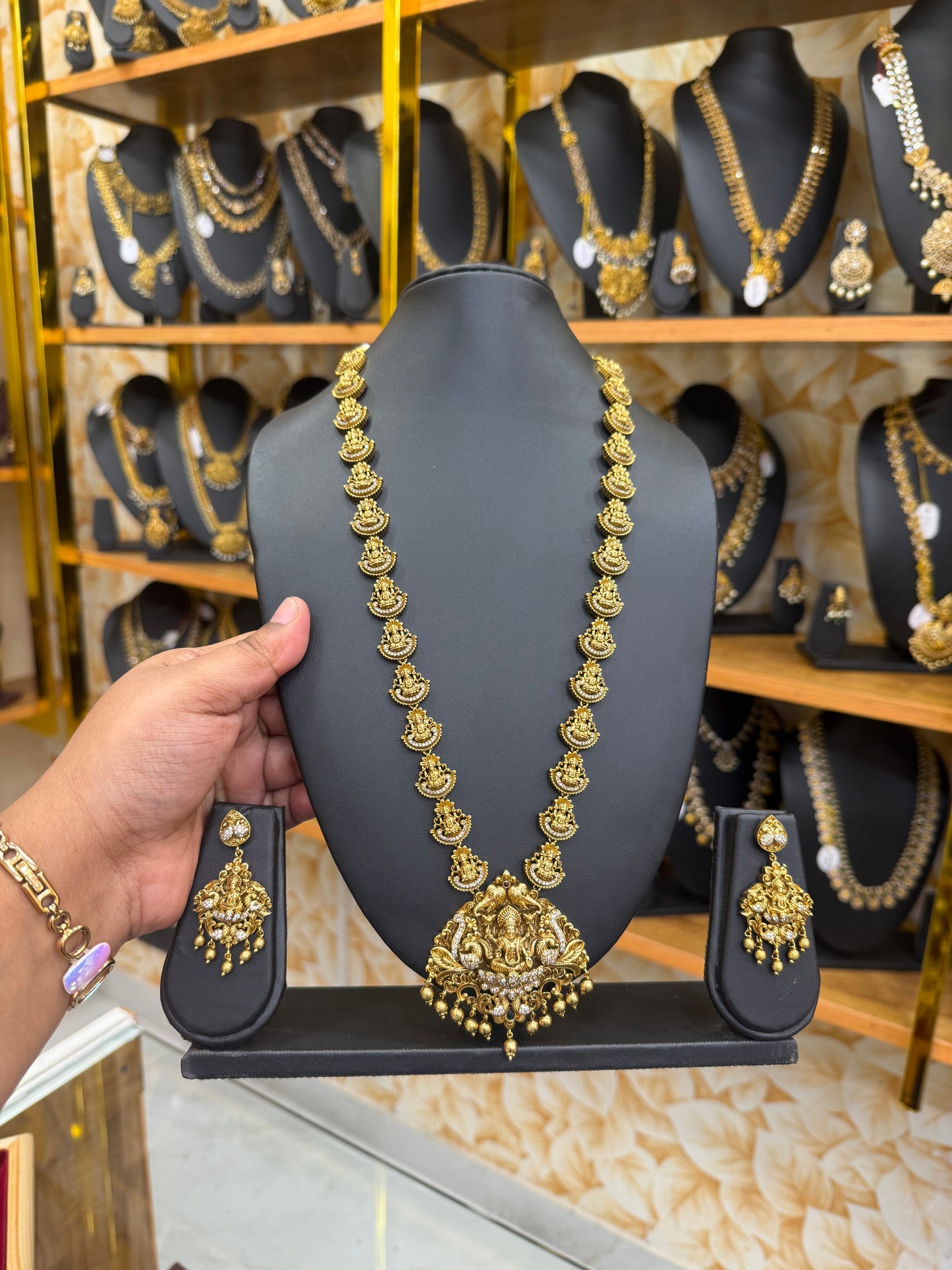 Antique Lakshmi stone haram