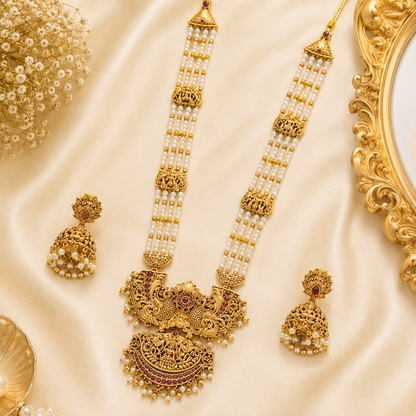 Gorgeous Lakshmi White Beads Haram