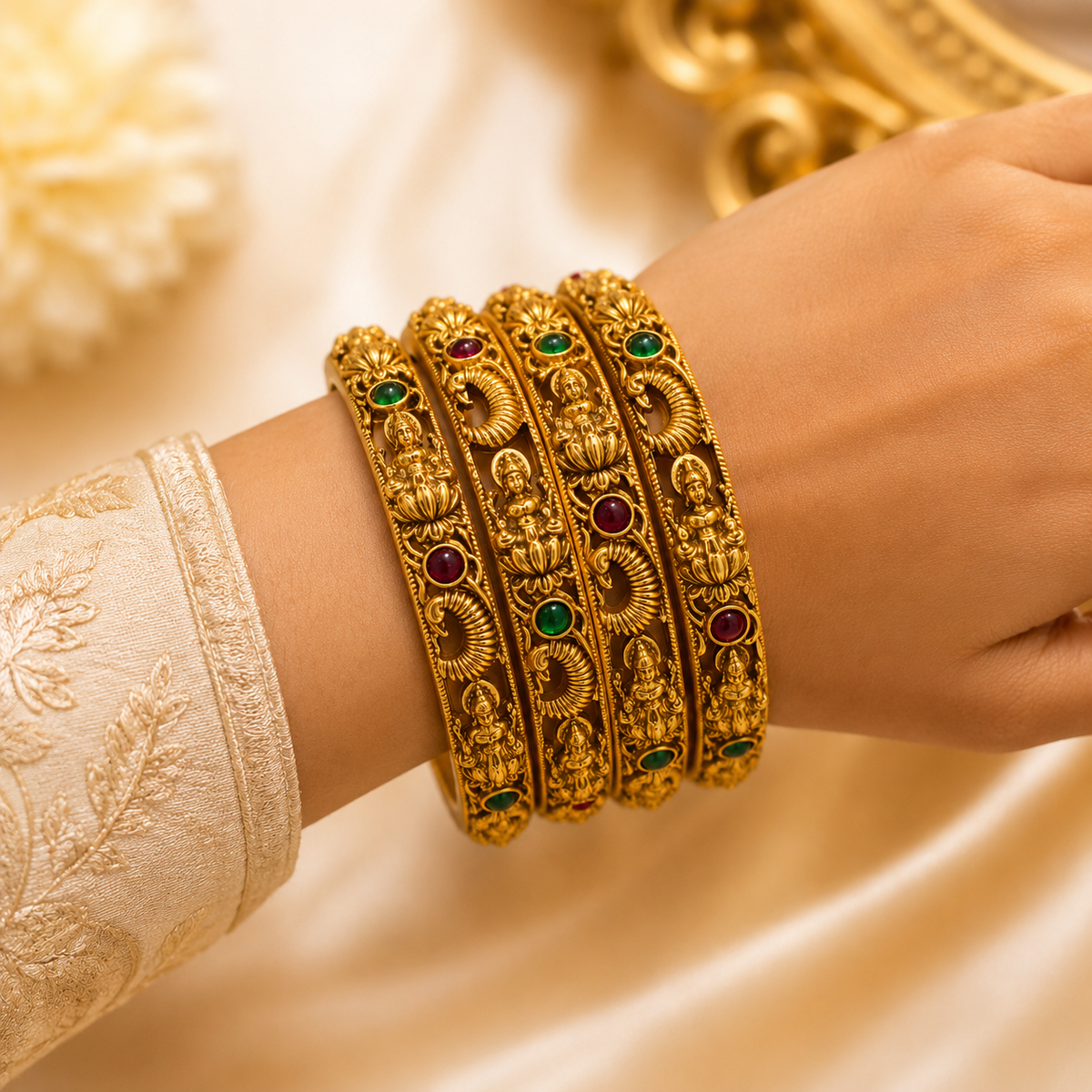 Elegant Lakshmi Bangles (4pcs)