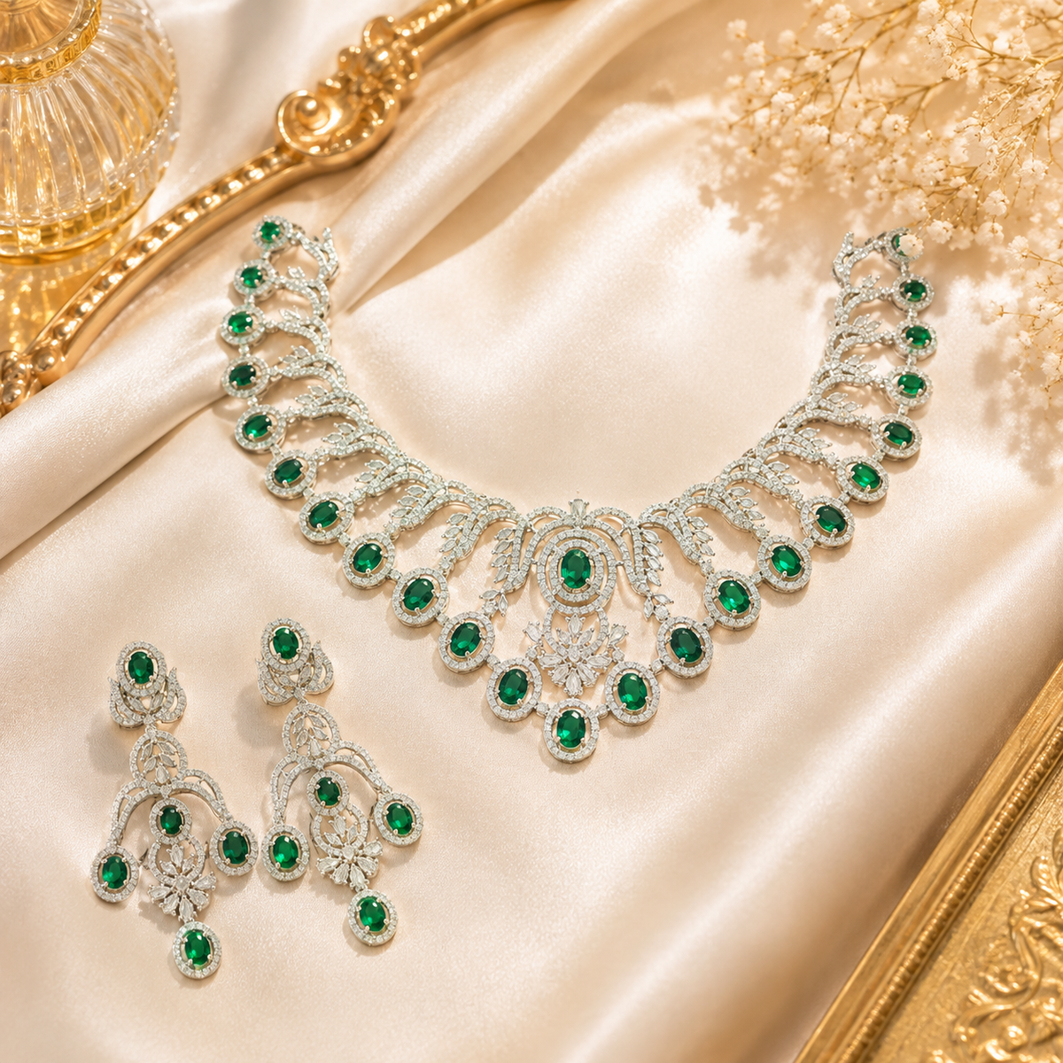 Emerald Manikya AD Necklace