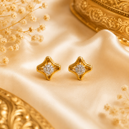 Floral Diamond Stud
