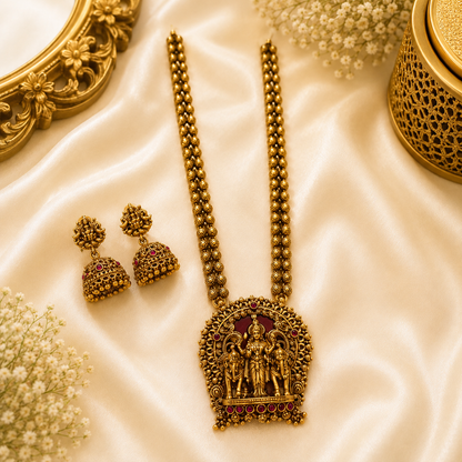 Gajalakshmi Ruby Enamel Muthu Mala