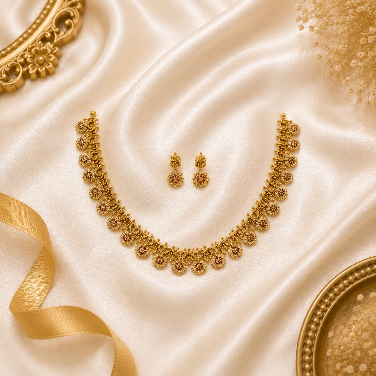 Gold Replica Peacock Coin Necklace
