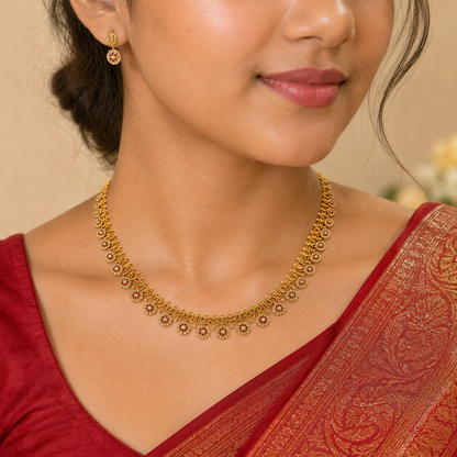 Gold Replica Peacock Coin Necklace