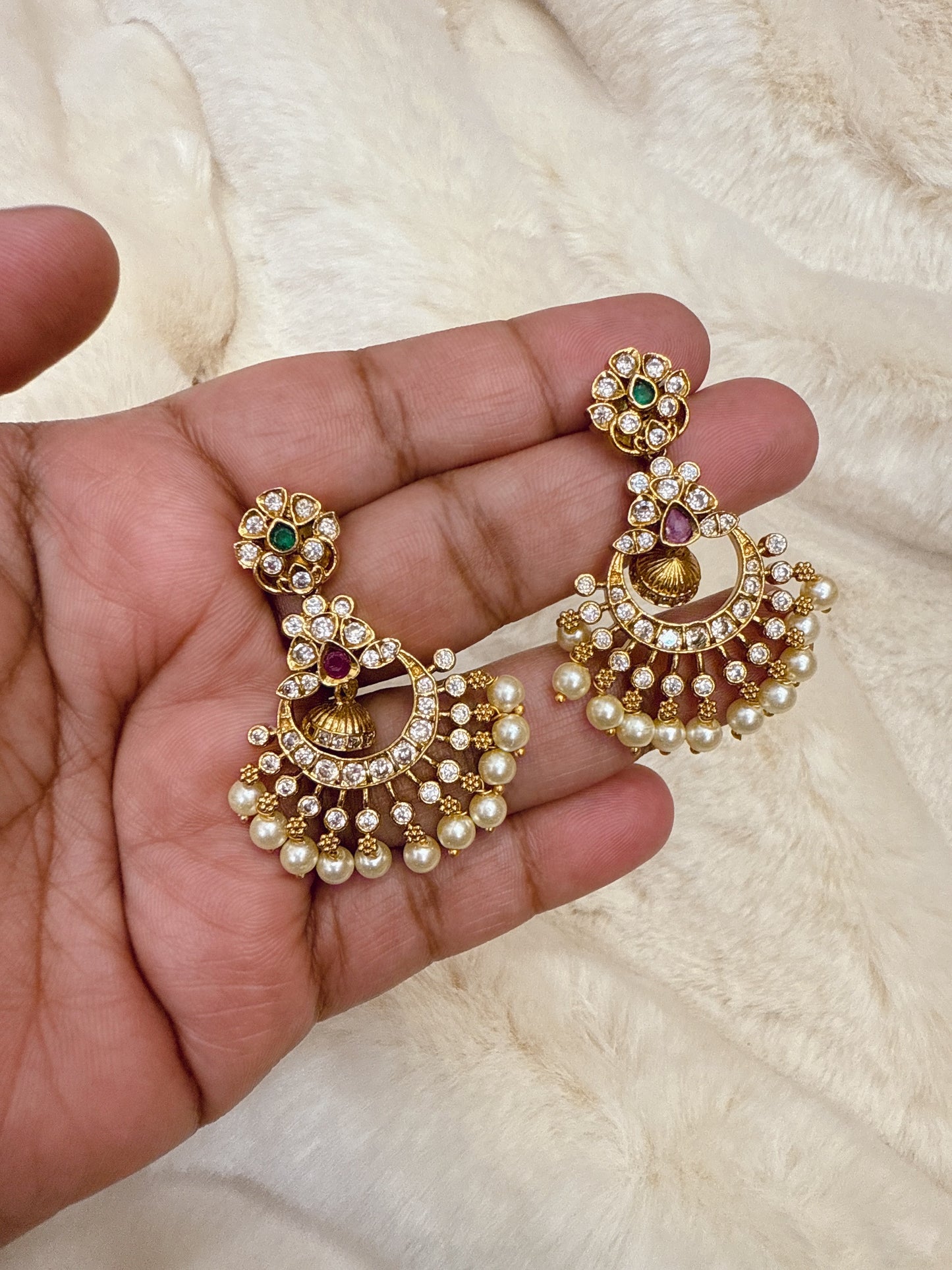 Traditional stone chandbali