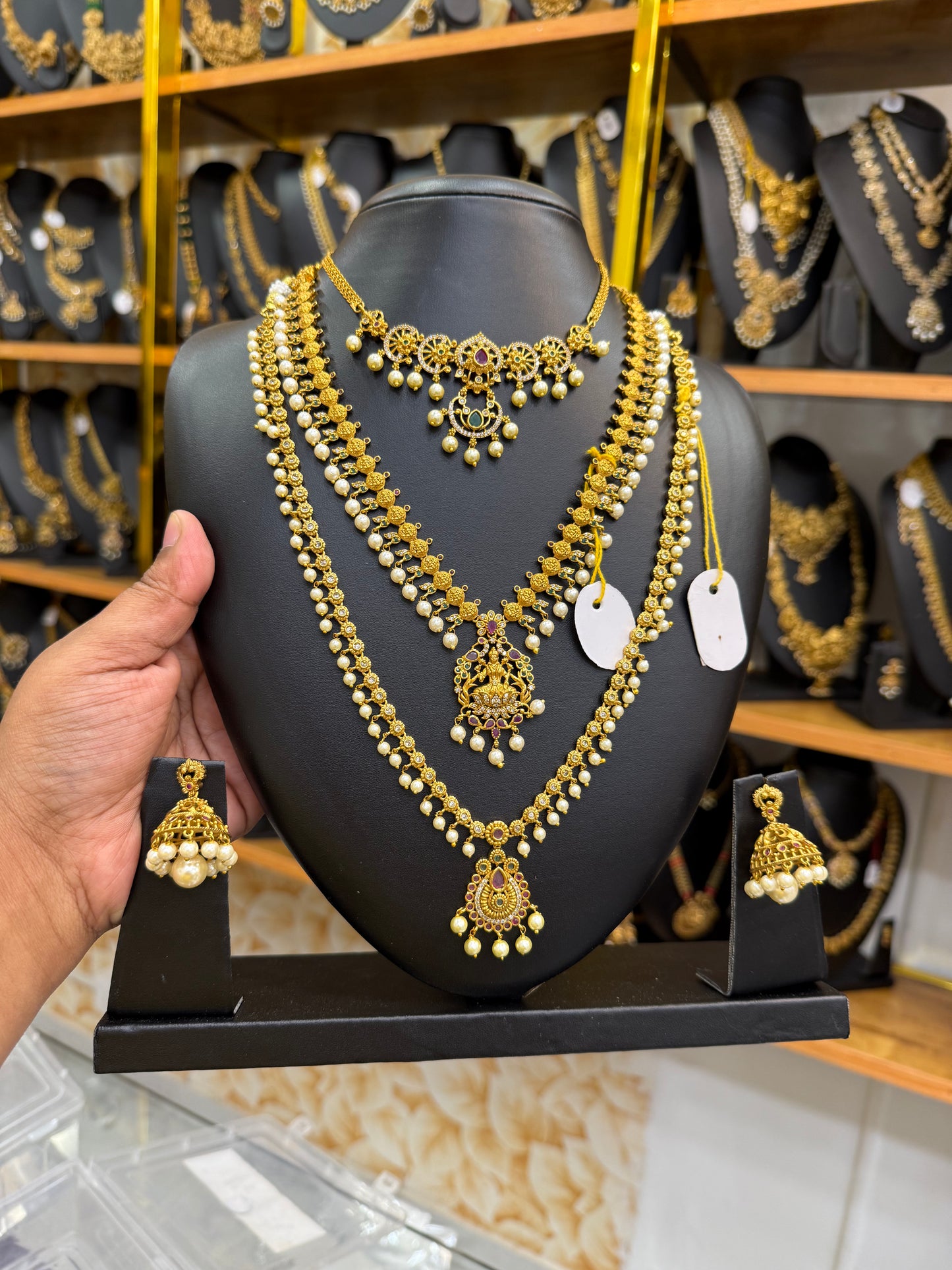 Semi bridal Pearls combo set