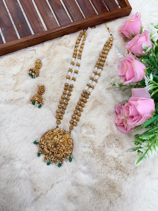 White beads GajaLakshmi muthu Mala