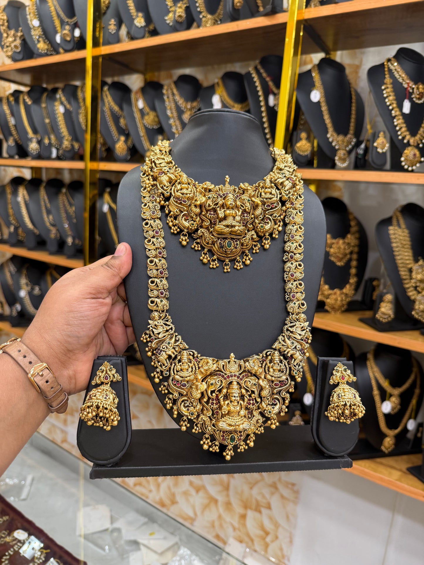 Gorgeous 3D work Gajalakshmi Semi bridal combo set