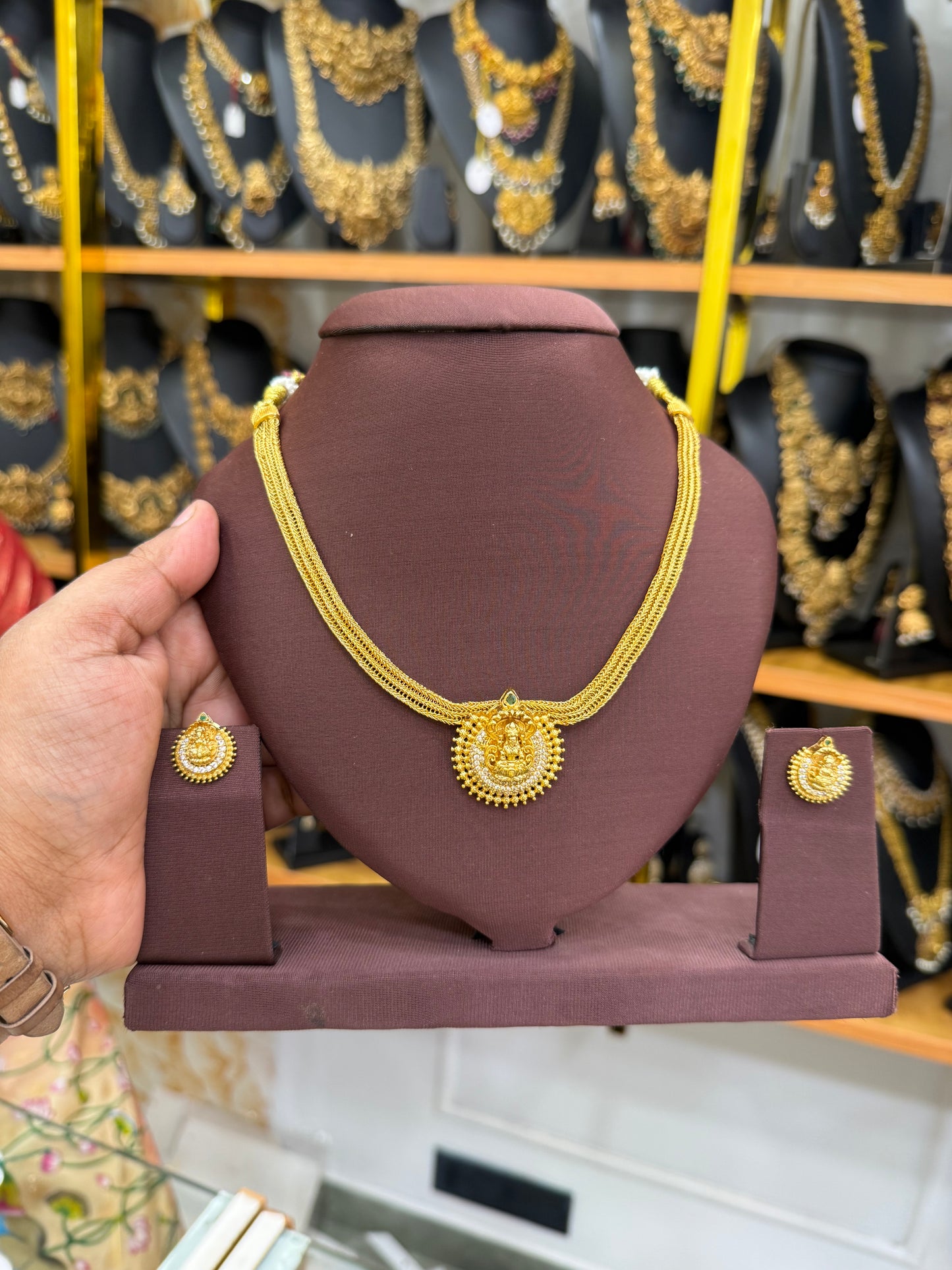 Gold finish Lakshmi attigai