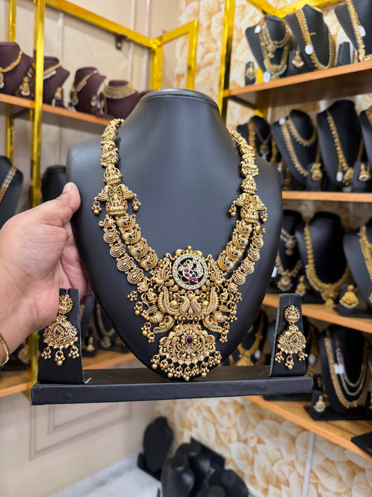 2 layer Peacock Lakshmi haram