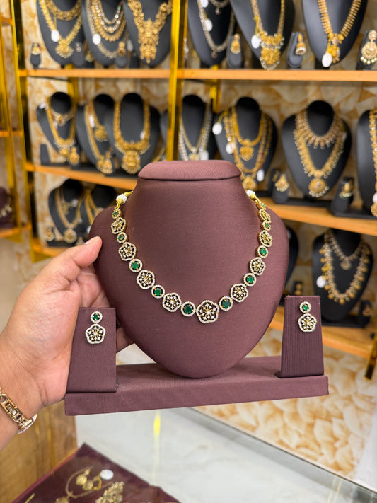 Emerald stone necklace