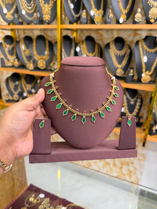 Kerala style palakka necklace